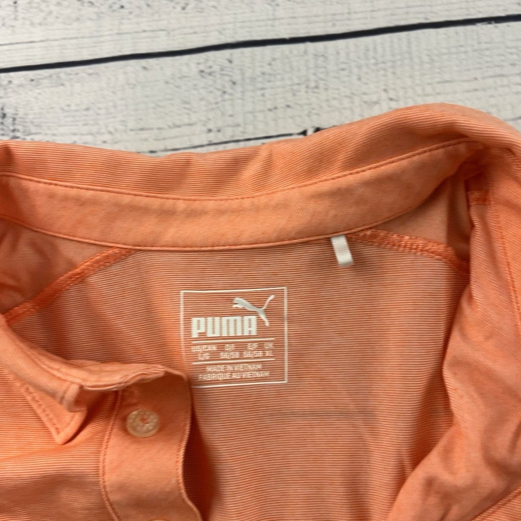 Puma PUMA Golf Short Sleeve Button Polo Shirt Men's L Orange Rickie Fowler Shirt Size US L / EU 52-54 / 3 - 2 Thumbnail