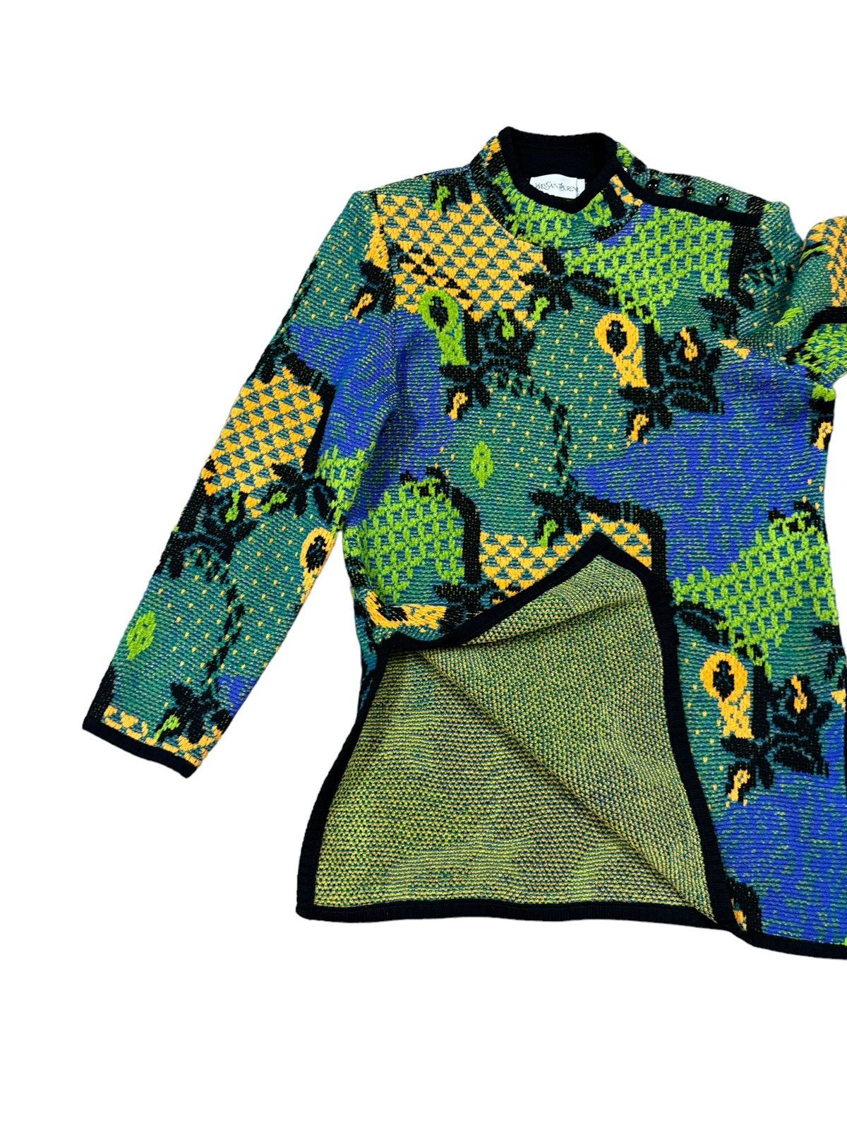 Vintage × Yves Saint Laurent Vtg🔥YvesSaintLaurent Sweater Patterned All Over Print Knit Size US M / EU 48-50 / 2 - 3 Thumbnail