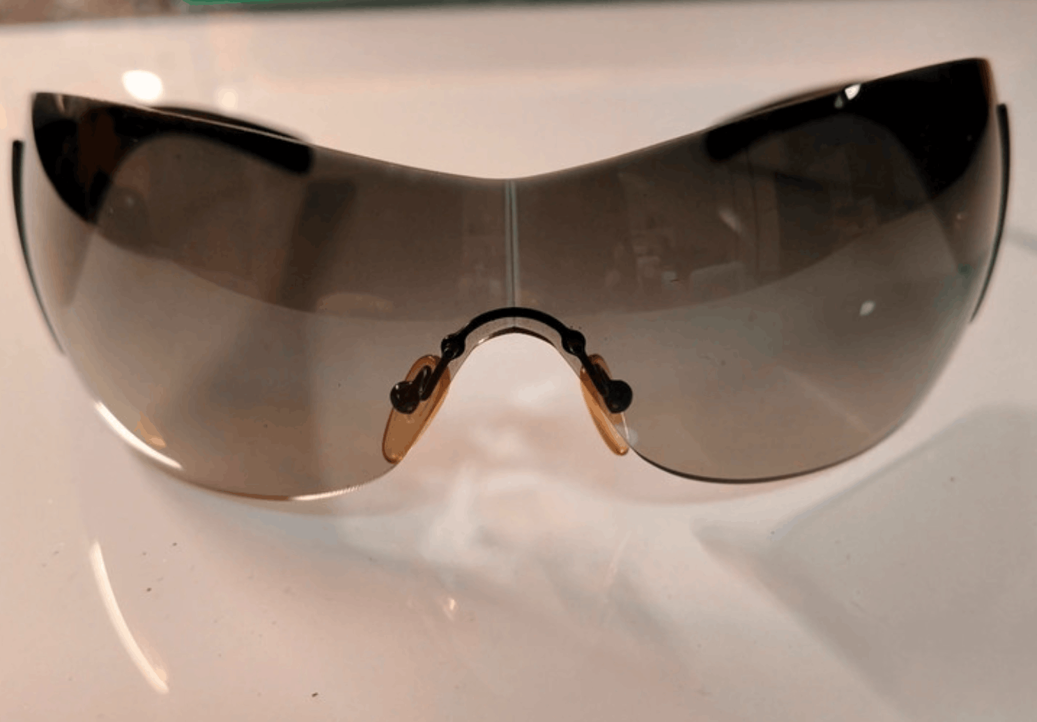 Prada × Vintage PRADA Sunglasses Rimless Sport Metal Frame Shield RI715 Size ONE SIZE - 3 Thumbnail