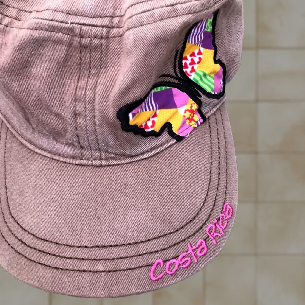 Vintage Vintage Costa Rica Butterfly Army Hat Women's Pura Vida Cap Brown One Size Adjustable 100% Cotton Mens Womens Girls Boys Size ONE SIZE - 1 Thumbnail
