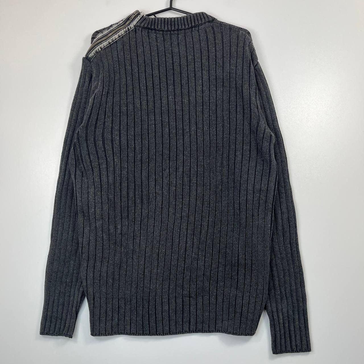 s.Oliver S.Oliver Mens Ribbed Knit Sweater Gray Crew Neck Pullove XXL Size US XXL / EU 58 / 5 - 6 Thumbnail