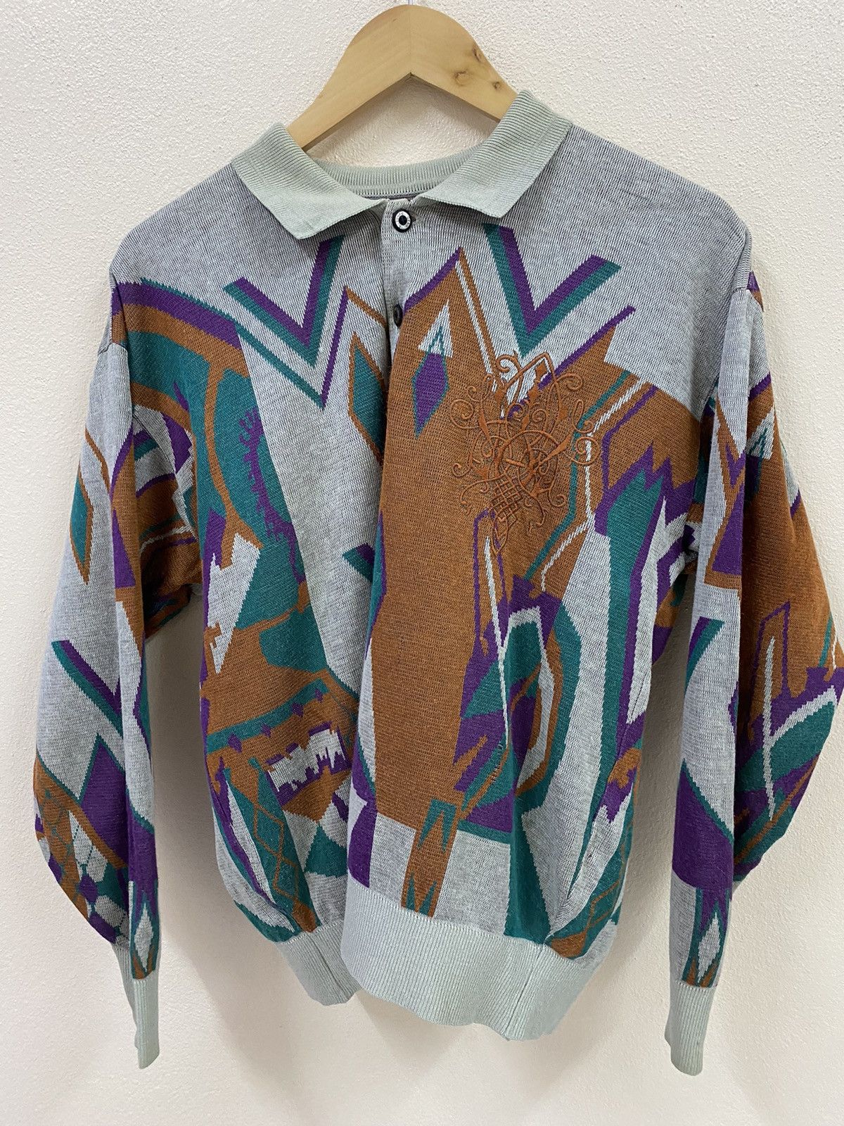Vintage Vtg Knitwear Polos Shirt - Signore Gran Size US M / EU 48-50 / 2 - 2 Thumbnail