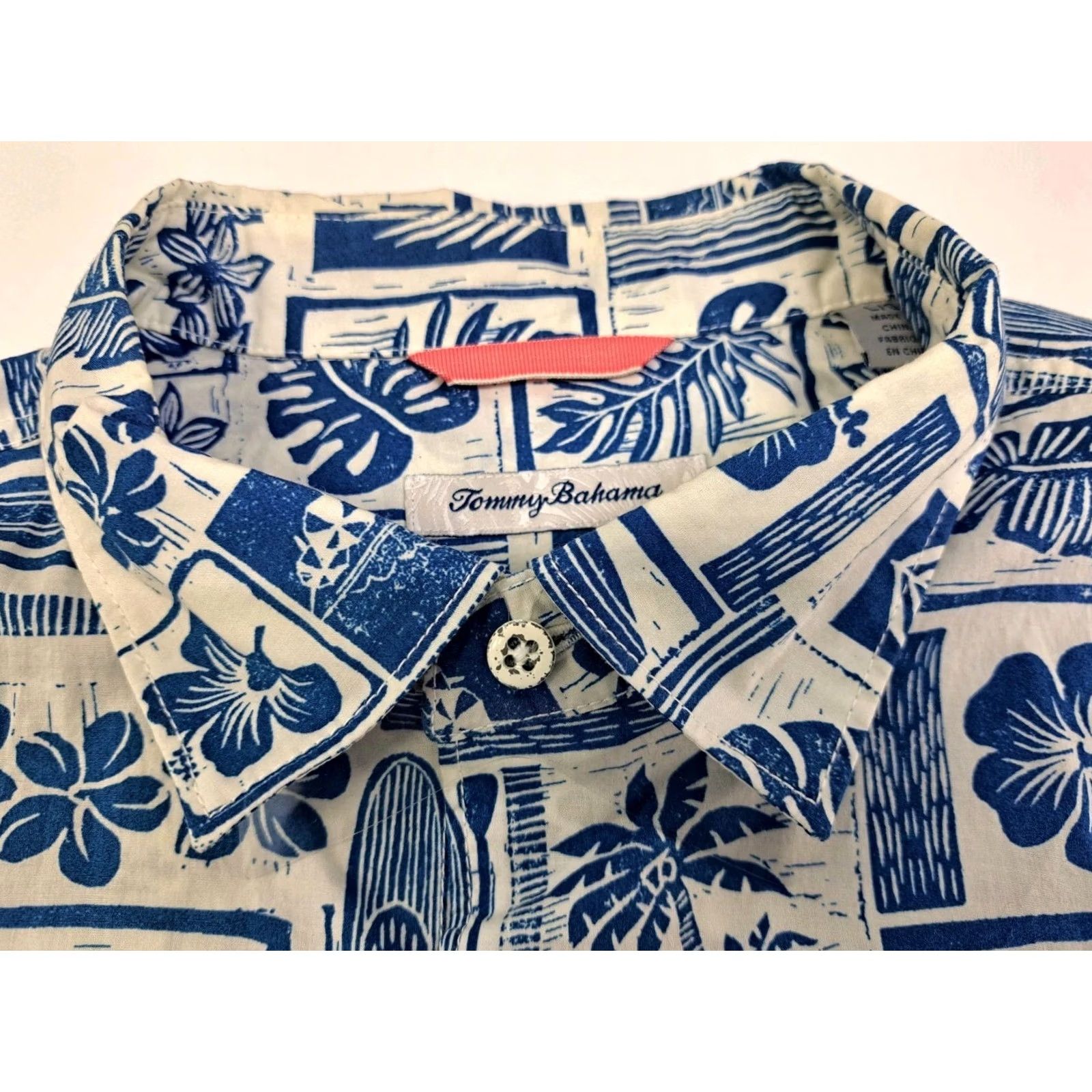 Tommy Bahama Tommy Bahama Hawaiian Shirt Mens L Blue/White Short Sleeve Button Up #7266 Size US L / EU 52-54 / 3 - 2 Thumbnail