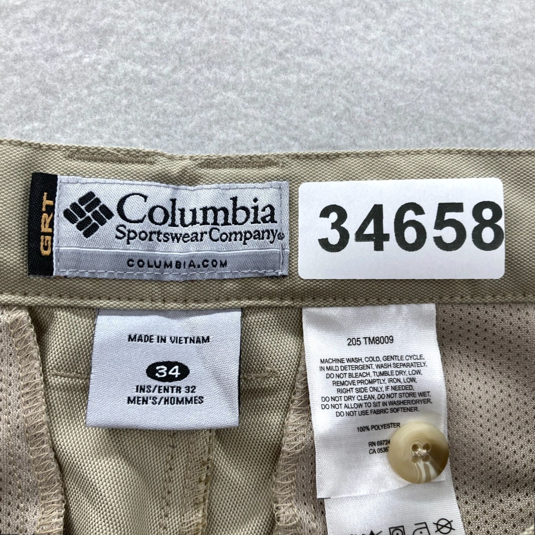 Vintage Columbia GRT Utility II Hiking Pants Mens 34x32 Fossil Beige Pleated Straight Size US 34 / EU 50 - 6 Thumbnail