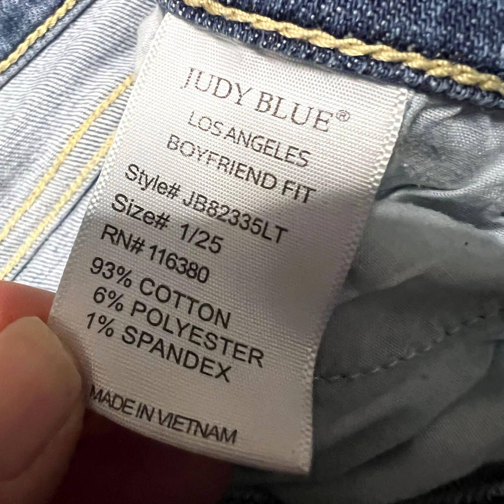 Denime Judy Blue Jeans Womens Boyfriend Mid Rise Ankle Blue Denim 27x29 1/25 Blue Womens Size 42" / US 20 - 7 Thumbnail