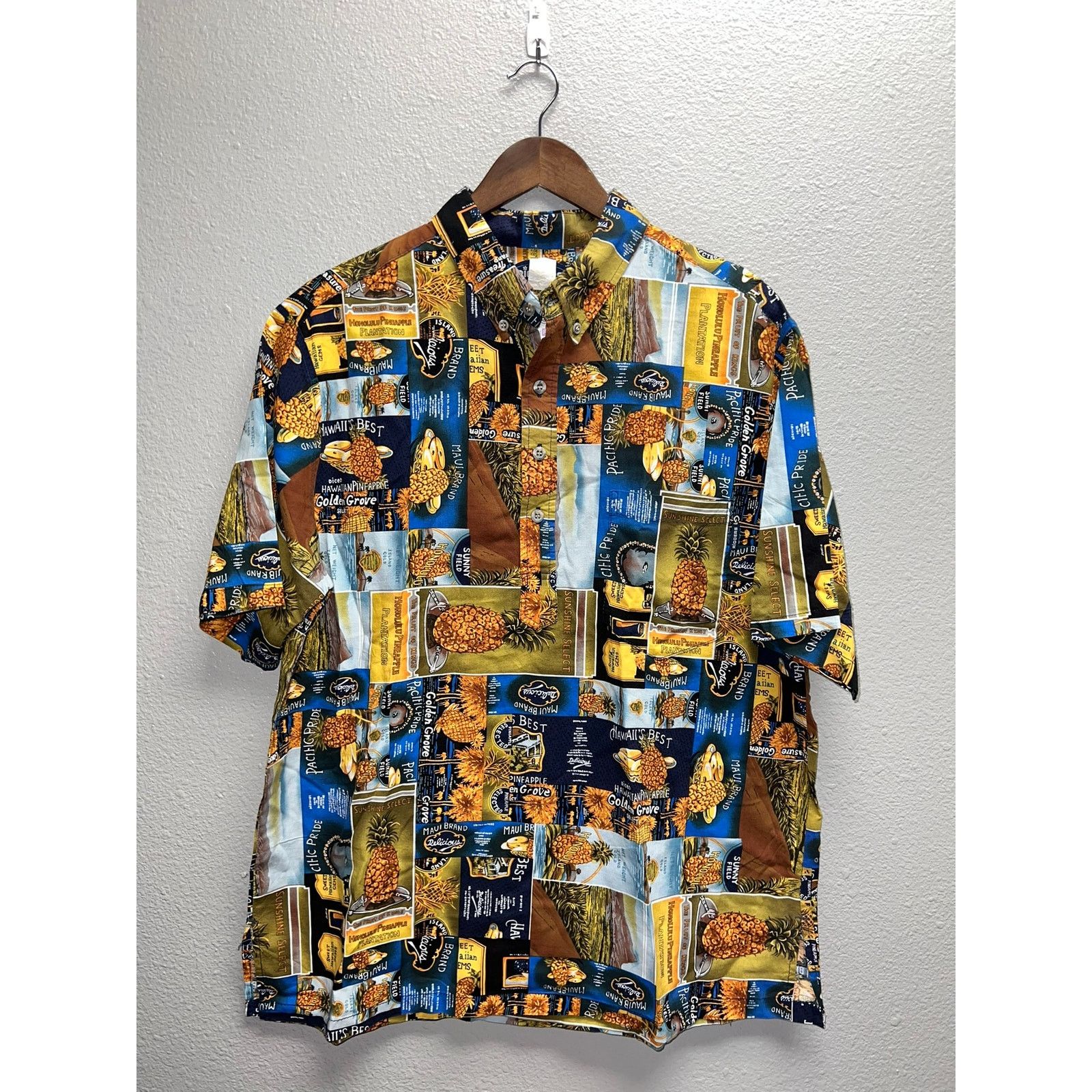 Vintage Vintage Pineapple Shirt Riggers Hawaiian 1/2 Button VTG XL Size US XL / EU 56 / 4 - 1 Thumbnail