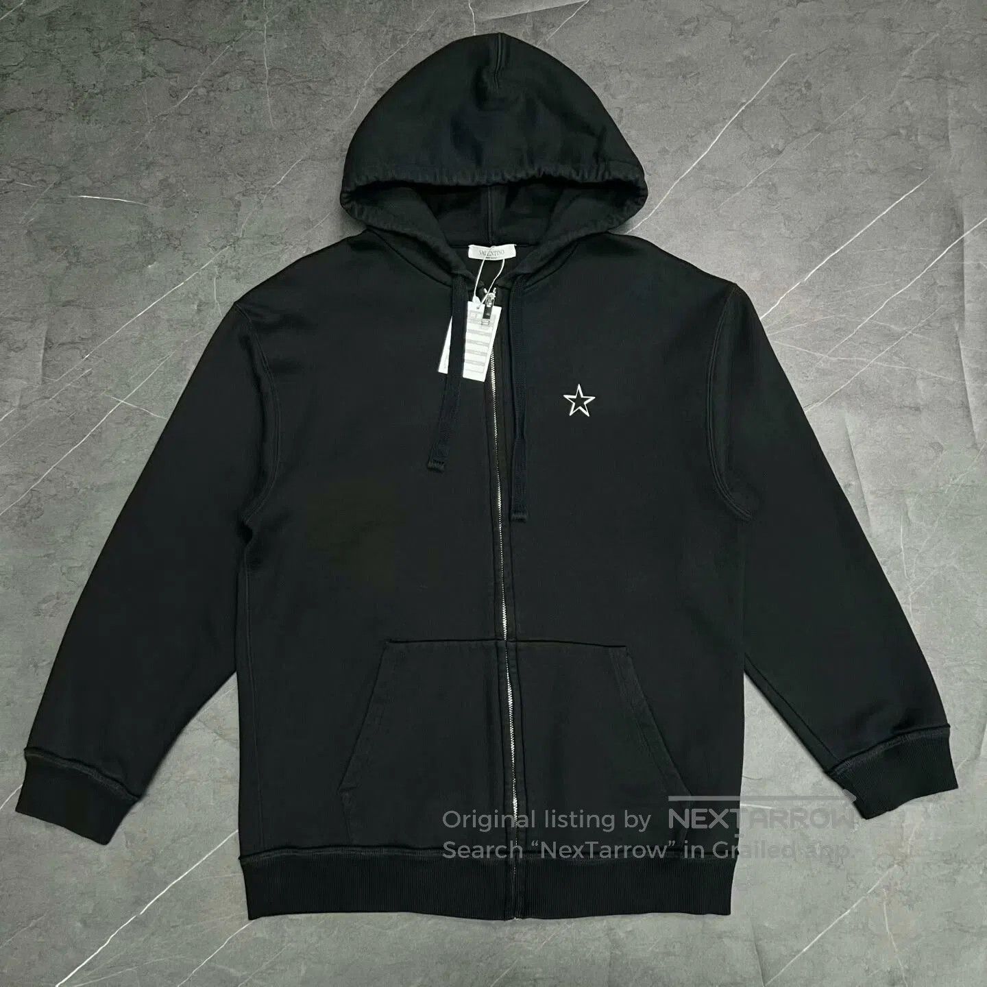 Valentino valentino black zip-up hooded sweatshirt. Size US S / EU 44-46 / 1 - 1 Thumbnail
