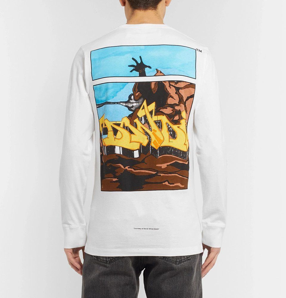 Off-White White Dondi 1/5 Graffiti Logo Long Sleeve T-Shirt Size US M / EU 48-50 / 2 - 2 Thumbnail