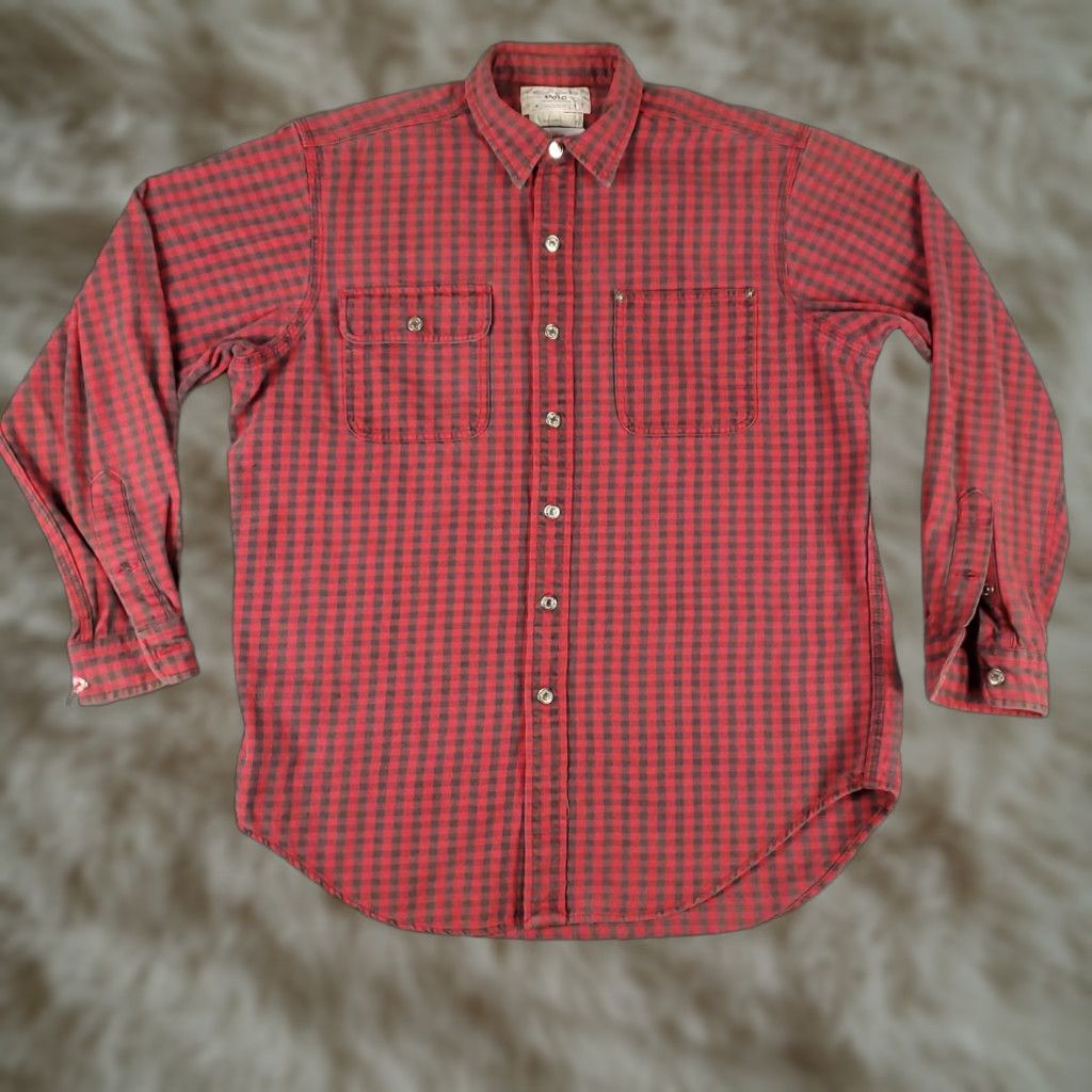Ralph Lauren Ralph Lauren Shirt Mens Large Red Plaid Flannel Button-Down Long Sleeve Cotton Size US L / EU 52-54 / 3 - 1 Thumbnail
