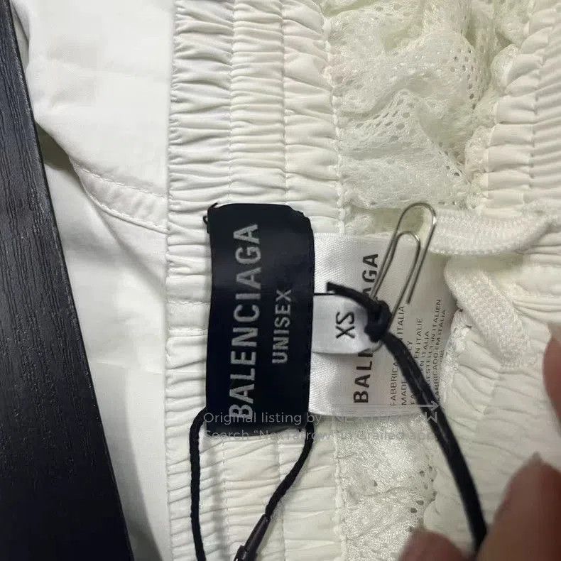 Balenciaga Balenciaga White Logo Wide-Leg Casual Pants. Size US 26 / EU 42 - 3 Thumbnail
