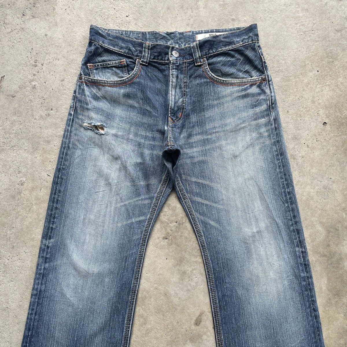 Edwin × Japanese Brand × Jean W35 Vintage Edwin XV-S Faded BAGGY Distressed Jeans Pants Size US 35 - 3 Thumbnail