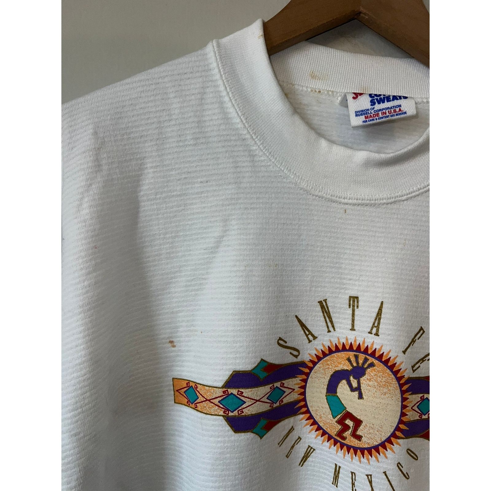 Jerzees Vintage Santa Fe Sweatshirt New Mexico Crewneck STAINED 90s Size US M / EU 48-50 / 2 - 4 Thumbnail