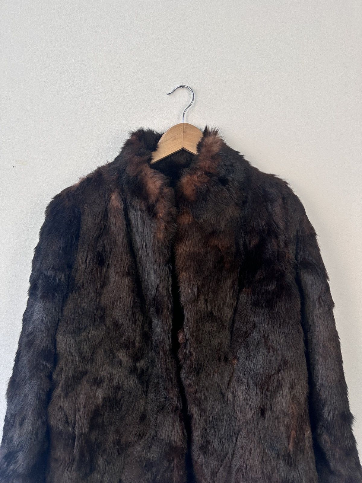 Other Genuine Rabbit Fur Coat 70s 80s Glam Boho Winter Jacket 14 Size L / US 10 / IT 46 - 6 Thumbnail