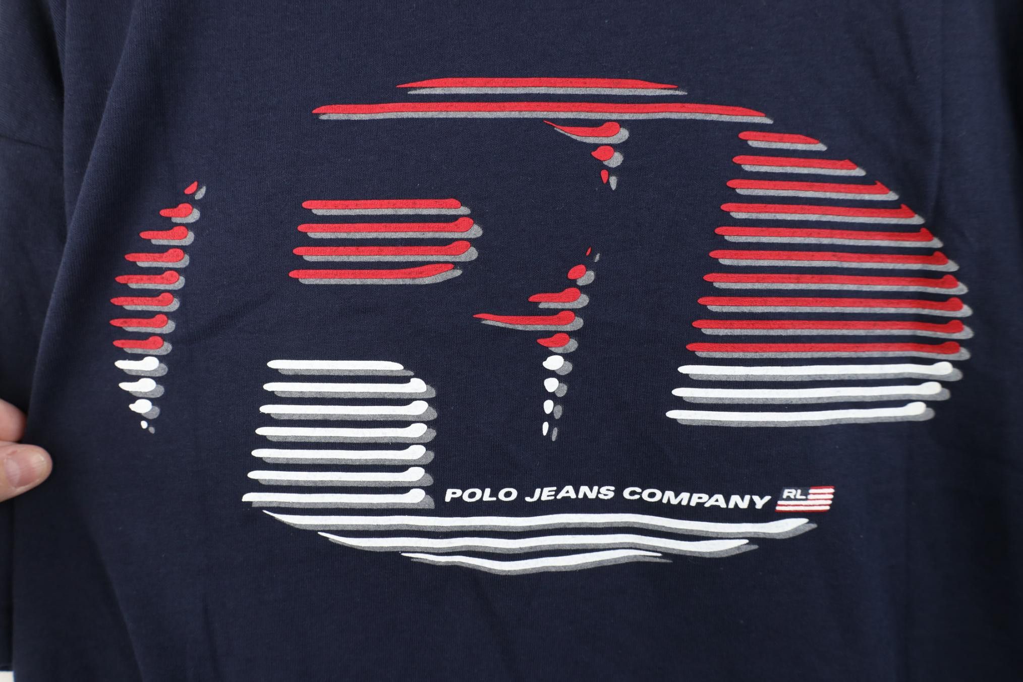 Polo Ralph Lauren Deadstock Vintage 90s Ralph Lauren Center Logo T-Shirt Blue Size US XXL / EU 58 / 5 - 9 Thumbnail