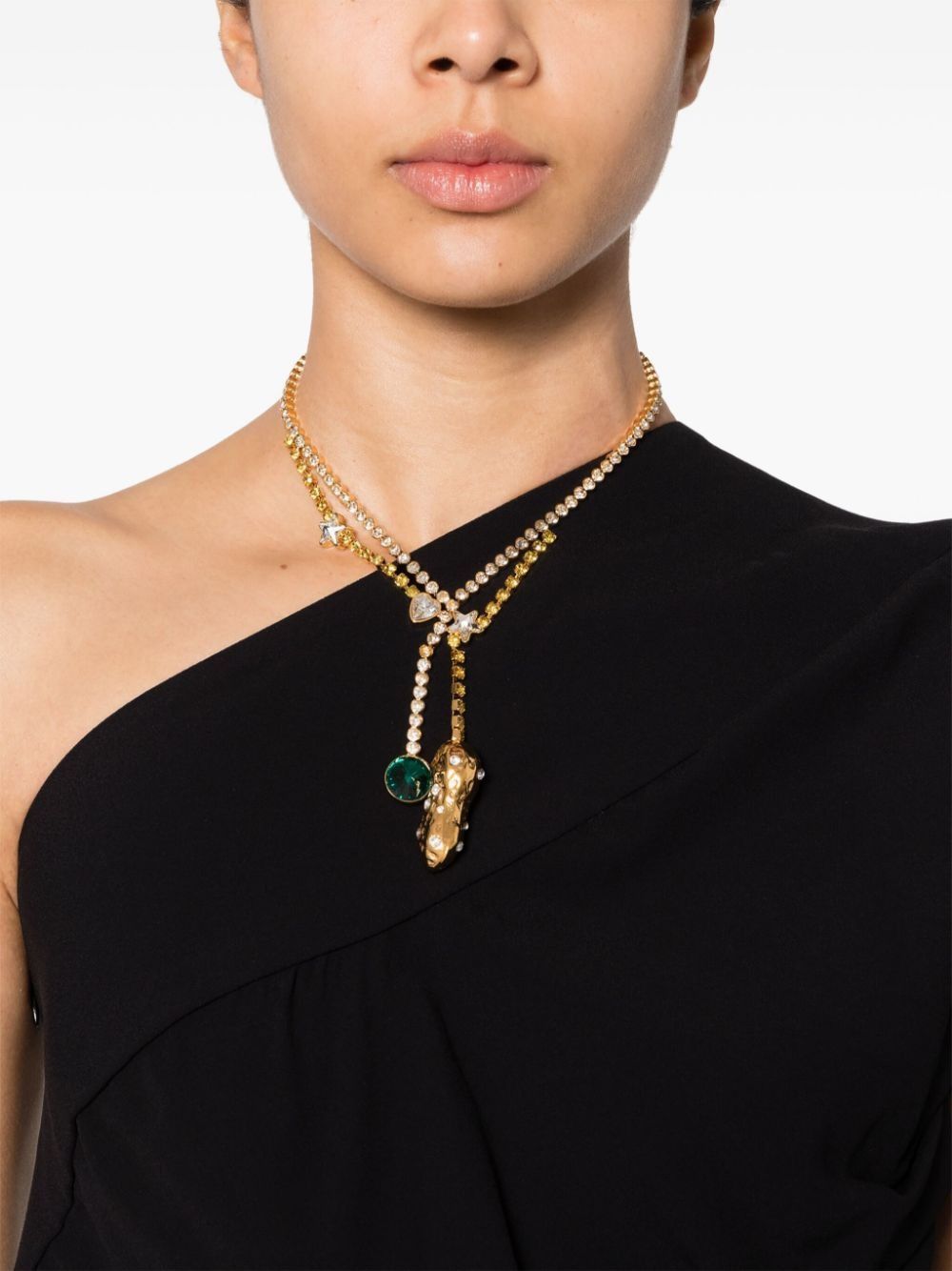 Marni o1w1db10125 Size:OS/Double-Pendant Necklace in Gold Size ONE SIZE - 2 Thumbnail