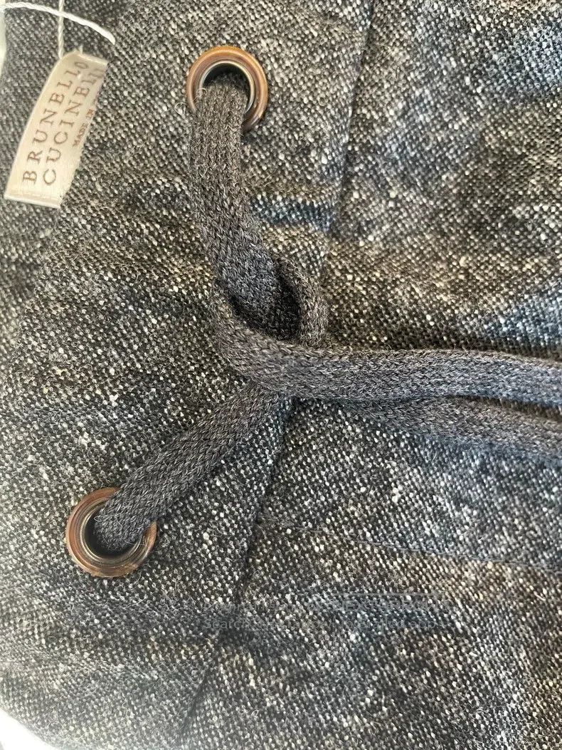 Brunello Cucinelli Brunello Cucinelli Dark Gray Wool Beaded Trousers Size 26" / US 2 / IT 38 - 4 Thumbnail