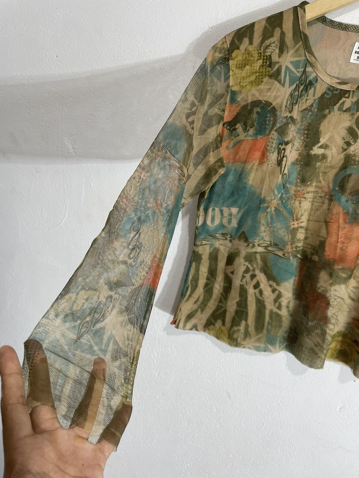 Hysteric Glamour Flames Rock transprent meshtop Jean Paul Gaultier Style Size S / US 4 / IT 40 - 2 Thumbnail