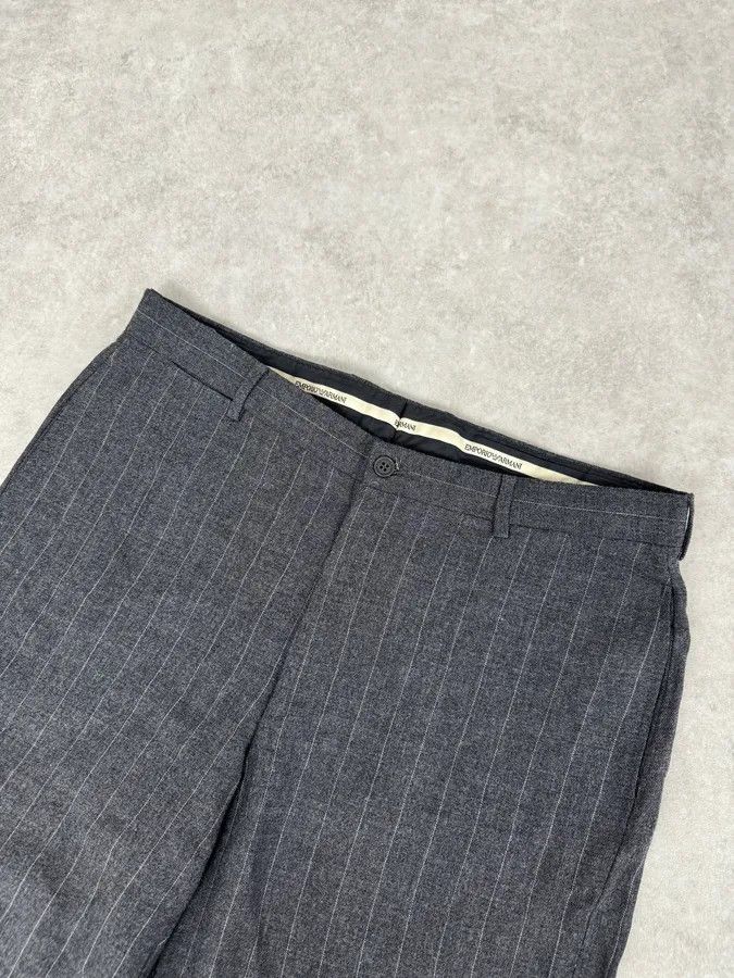 Emporio Armani AW2003 Emporio Armani Grey Wool Striped Classy Pants Size US 34 / EU 50 - 5 Thumbnail