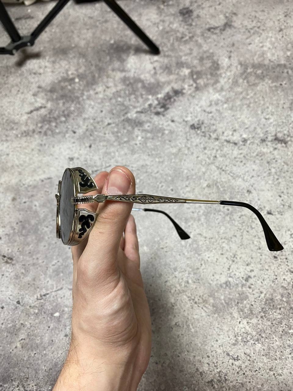 Japanese Brand × Vintage Chrome Sunglasses Glasses Crosses Style USA Style Punks Size ONE SIZE - 3 Thumbnail