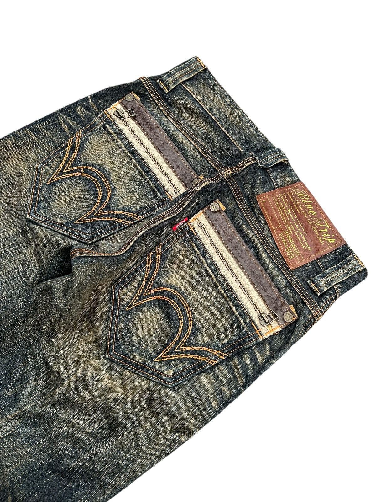 Edwin × Japanese Brand × Jean Vintage Edwin BTZ503 Rusty Mudwash Japanese Denim Jeans Size US 30 / EU 46 - 10 Thumbnail