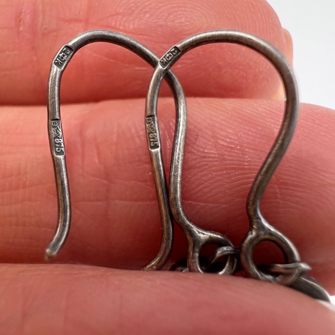 Vintage 70's Vintage USSR Niello Silver 875 Ethno Earrings Signed 5g Size ONE SIZE - 8 Thumbnail