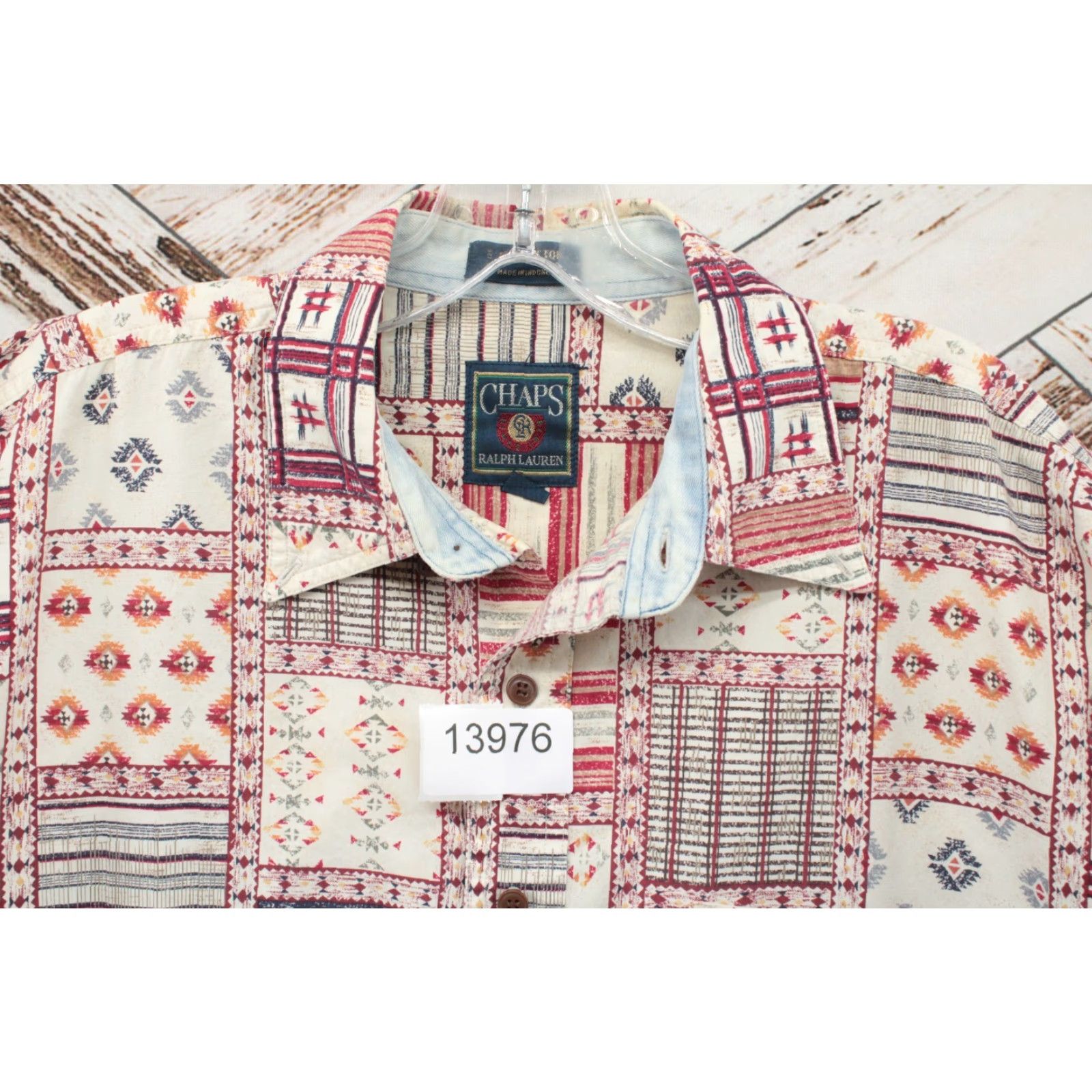 Ralph Lauren VINTAGE Chaps Ralph Lauren Shirt Mens L Patch Work Southwestern Print Long Sleeve Size US L / EU 52-54 / 3 - 8 Thumbnail