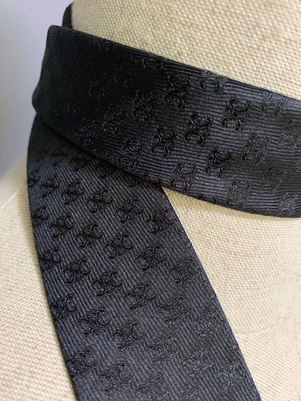 Celine Celine Homme Tie in Mini Triomphe Logo Silk Jaquard New Auth Size ONE SIZE - 7 Thumbnail
