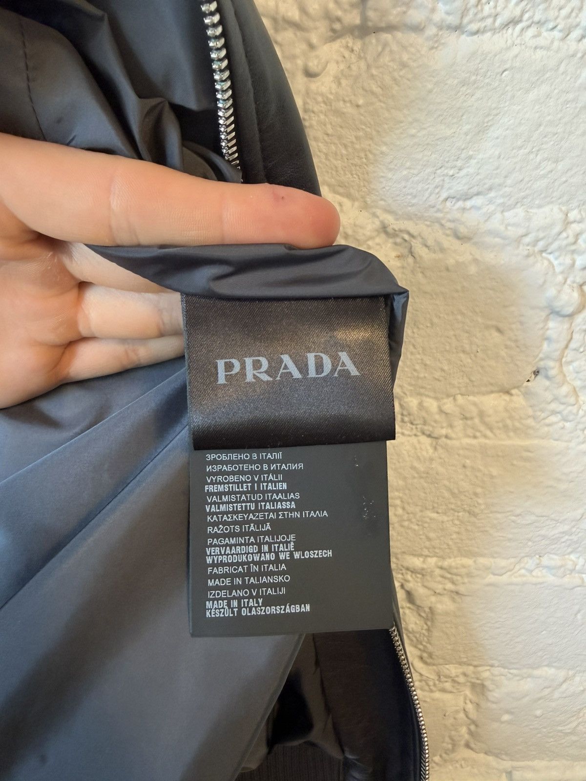 Prada Prada AW2015 Navy Leather Bomber Jacket Size US L / EU 52-54 / 3 - 6 Thumbnail