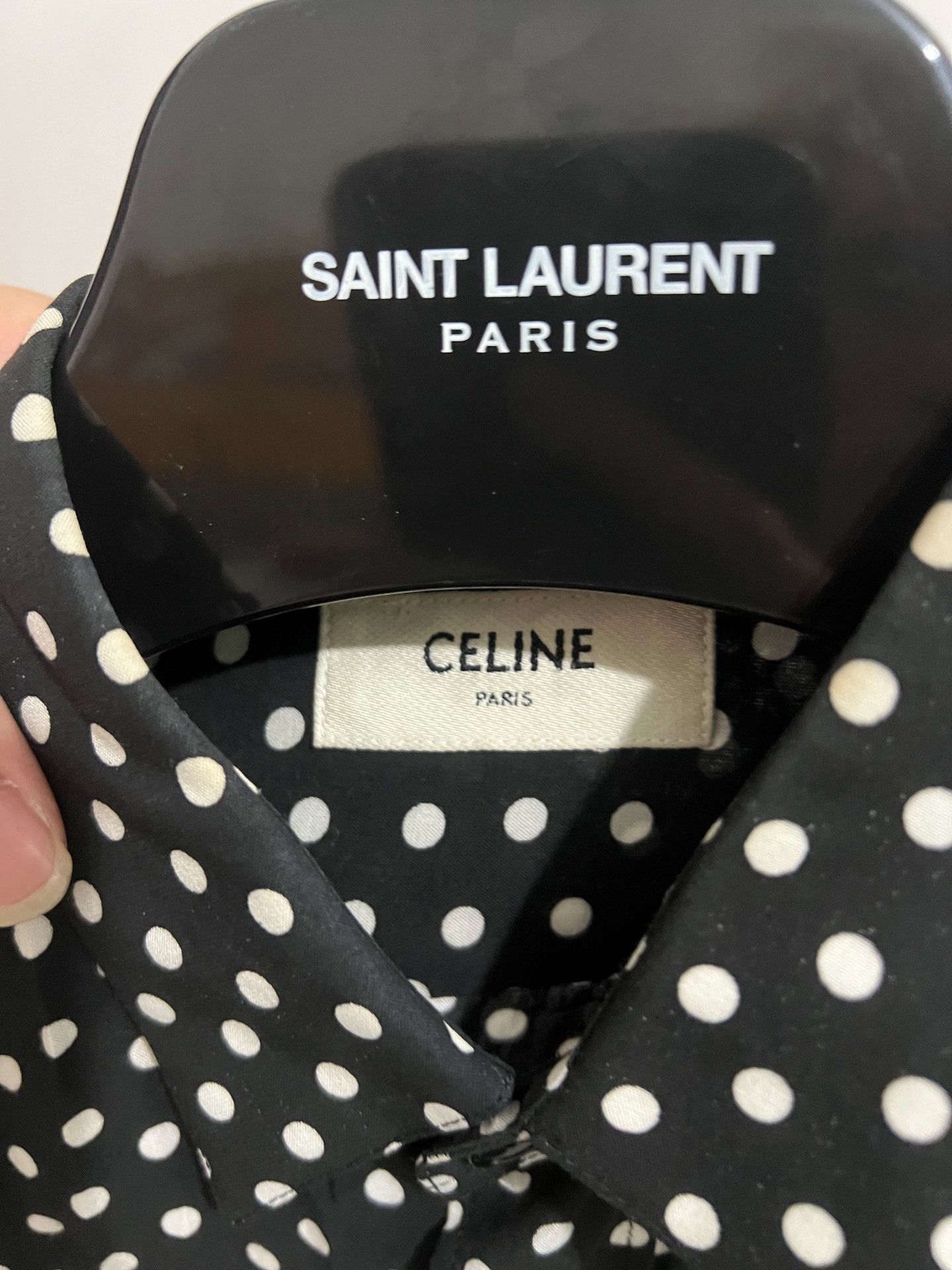 Hedi Slimane Celine 19FW Polka Dot Shirt Size US M / EU 48-50 / 2 - 5 Thumbnail