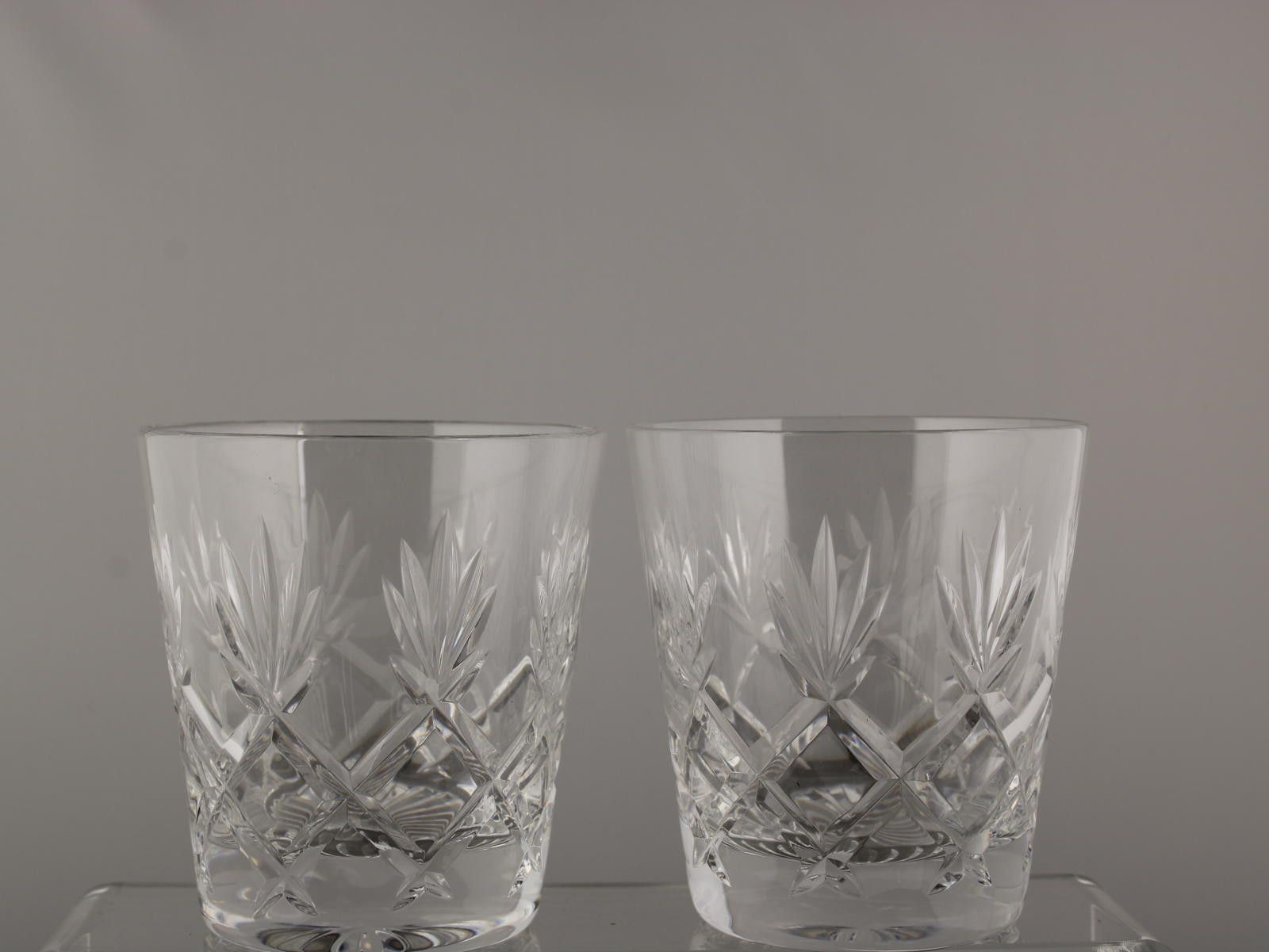 The Unbranded Brand Lead Crystal Cut Glass Set Of 2 Tumblers 4" Size ONE SIZE - 3 Thumbnail