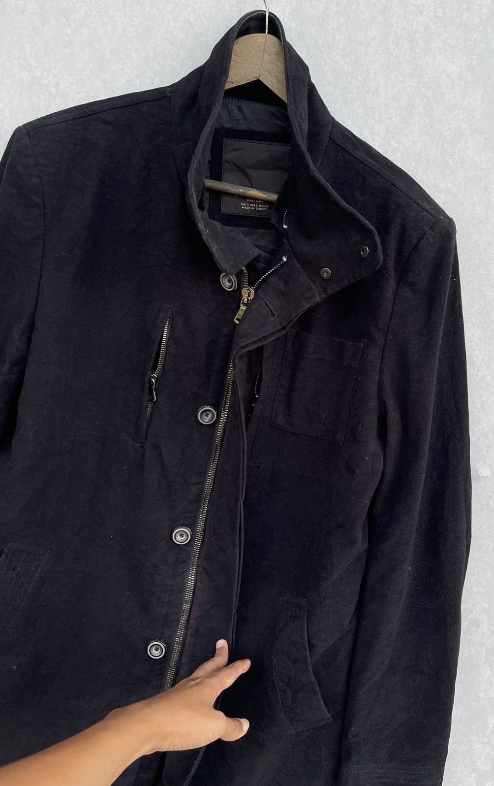 Zara ZARA MAN SUPER BLACK VELVET COAT/JACKET Size US L / EU 52-54 / 3 - 4 Thumbnail