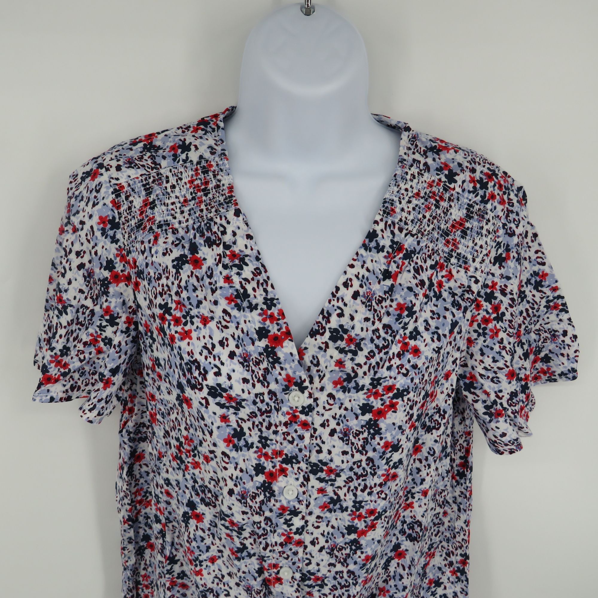Other Beach Lunch Lounge XS Floral Button Front Short Sleeve Tie H Size XS / US 0-2 / IT 36-38 - 3 Thumbnail