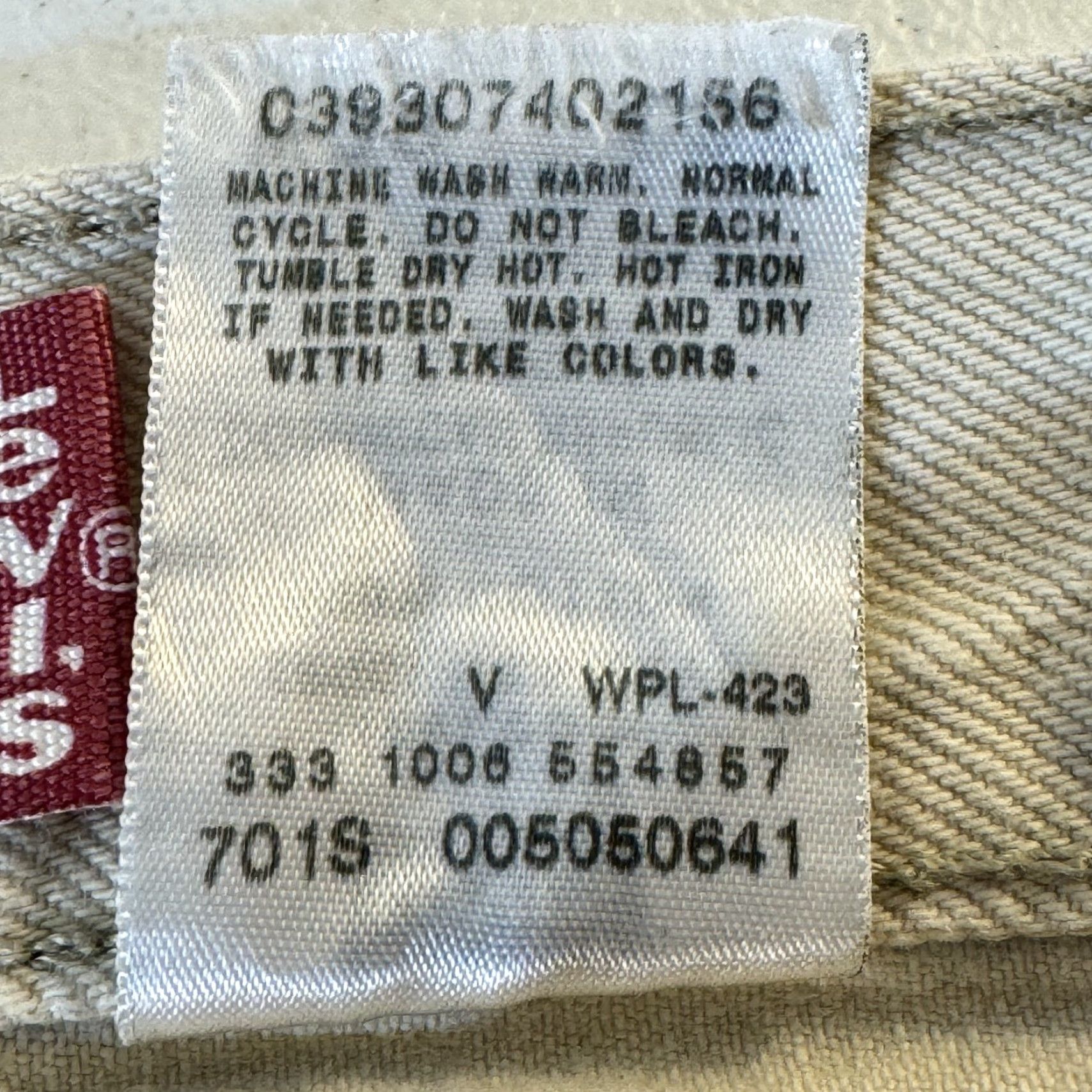 Levi's Levis 505 Jeans Mens 38x34 Beige Regular Fit Straight Leg Denim Pants Cotton Zip Size US 38 / EU 54 - 6 Thumbnail