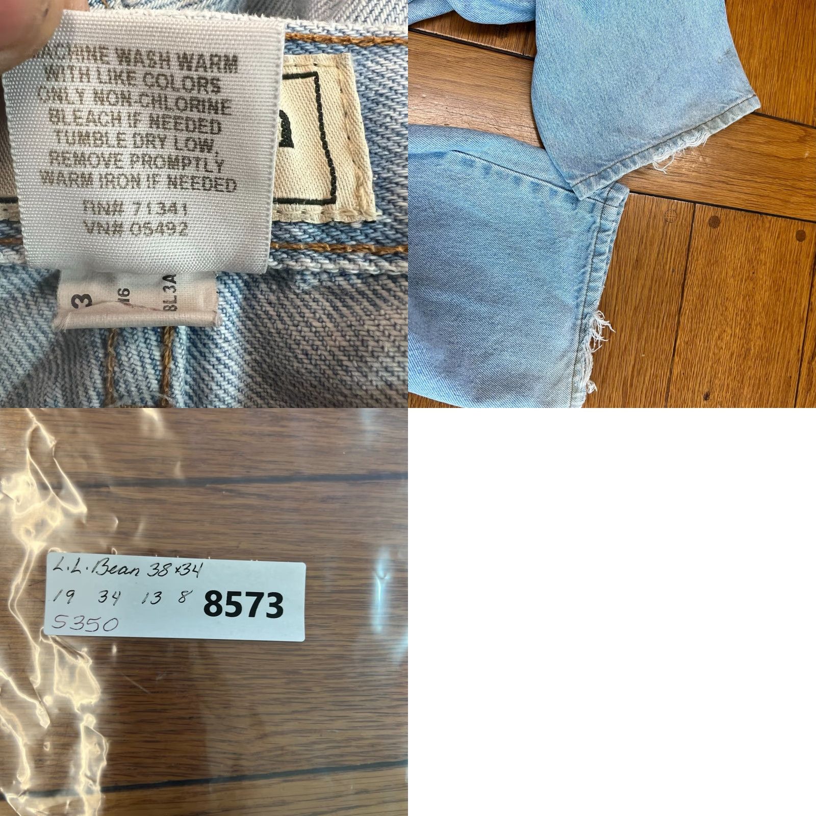 Vintage VINTAGE L.L. Bean Jeans Mens 38x34 Straight Blue Denim Relaxed Distressed Classic Size US 38 / EU 54 - 8 Thumbnail