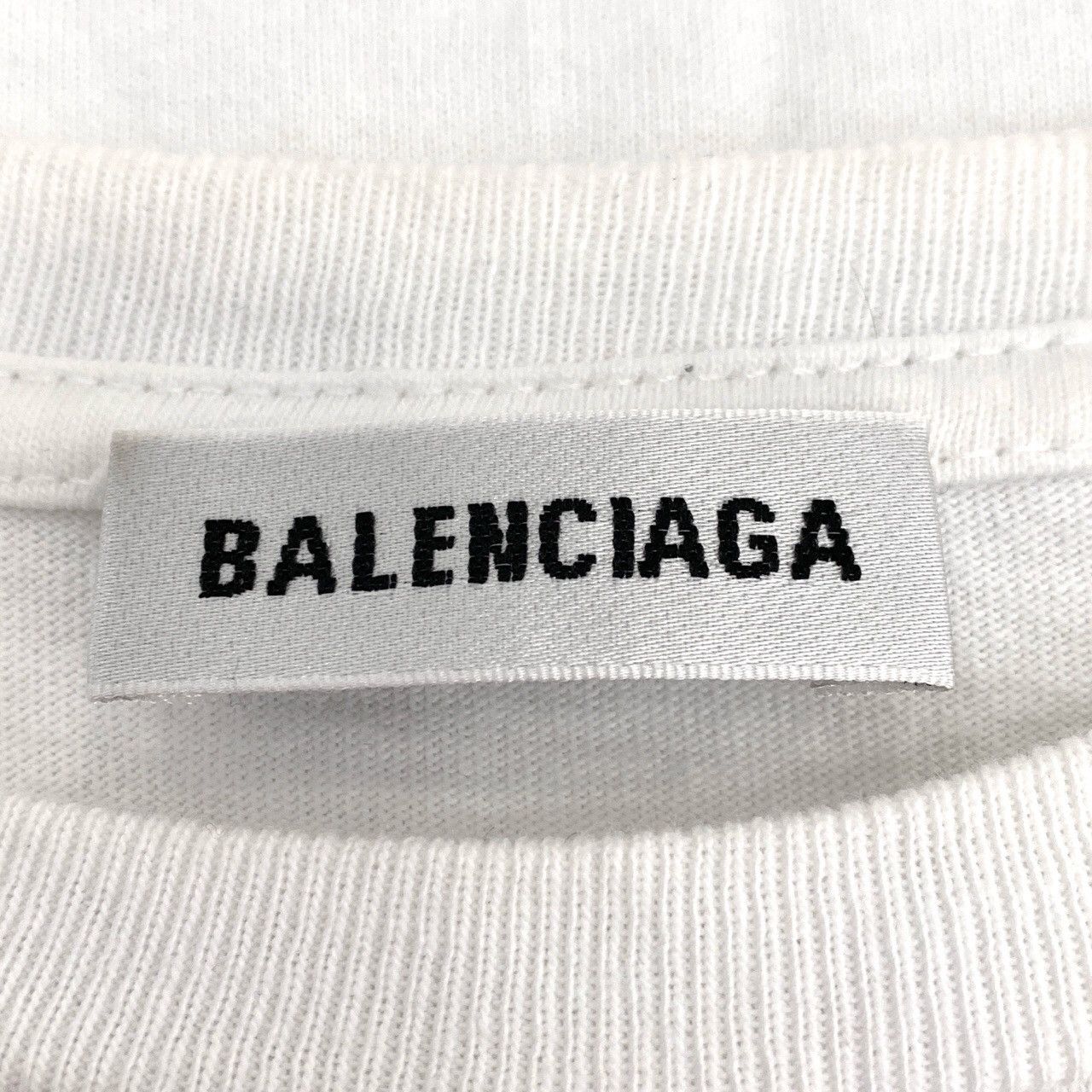 Balenciaga Balenciaga T-Shirt – White Logo Cotton Crewneck (Size XS) Size XS / US 0-2 / IT 36-38 - 2 Thumbnail