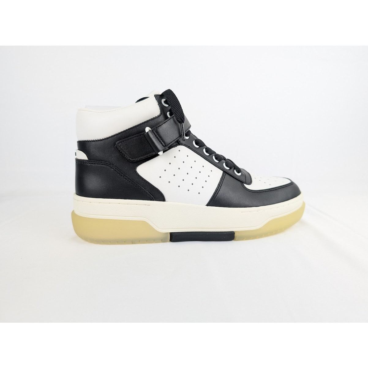 Amiri o1rshd1 Stadium Hi Top Sneakers in Black/White Size US 13 / EU 46 - 2 Thumbnail