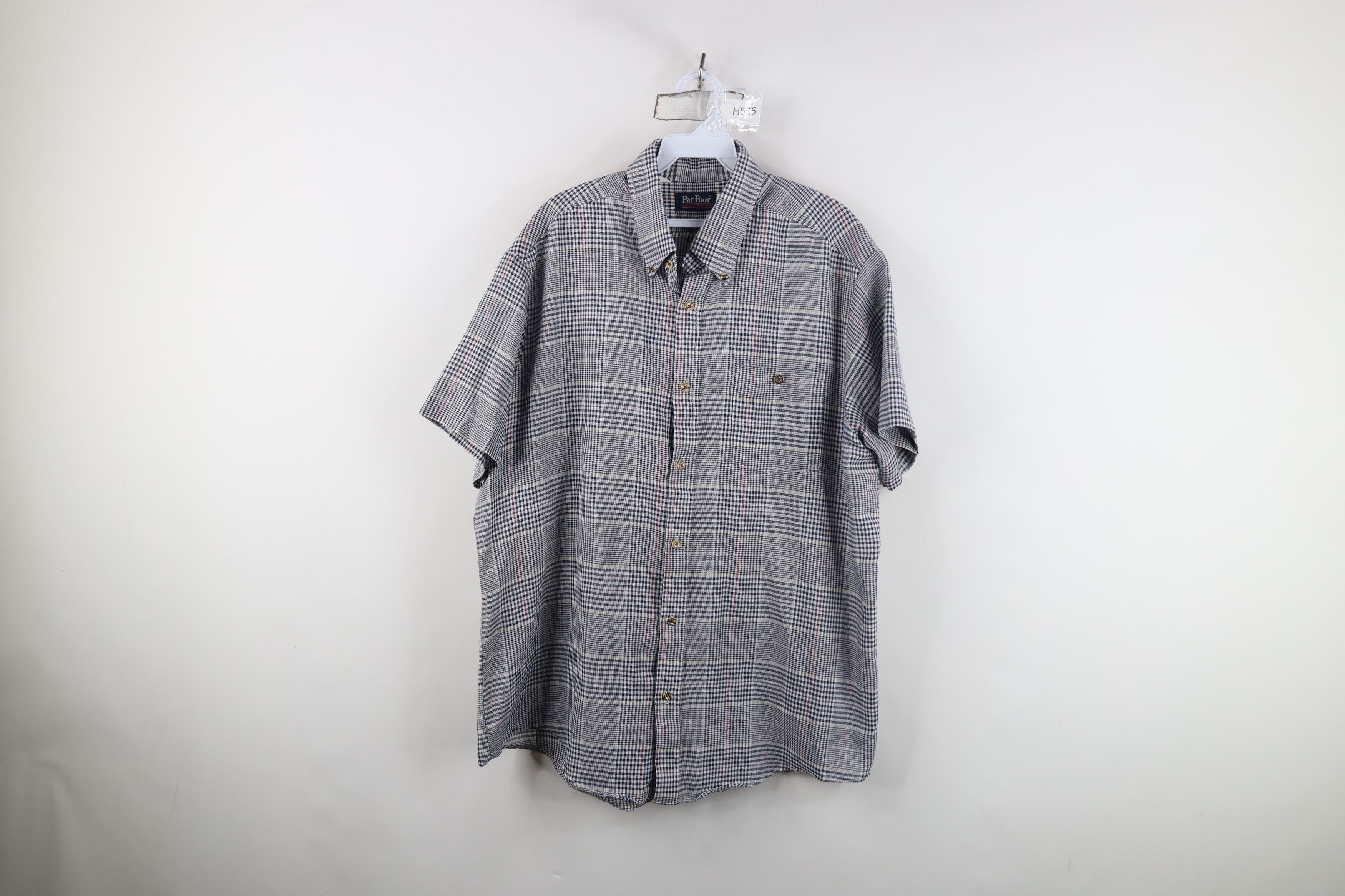 Vintage Vintage 90s Plaid Short Sleeve Button Down Shirt USA Size US XL / EU 56 / 4 - 1 Thumbnail