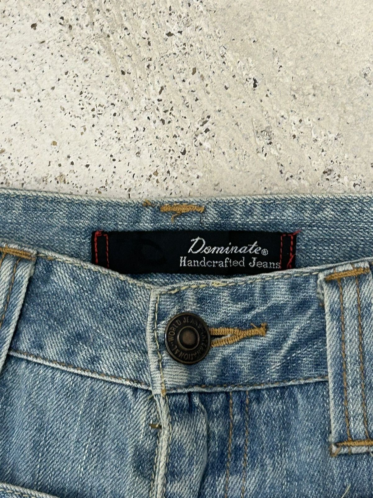 If Six Was Nine Vintage Dominate Double Waist Belt Loop Light Dirty Washed Size US 33 - 14 Thumbnail