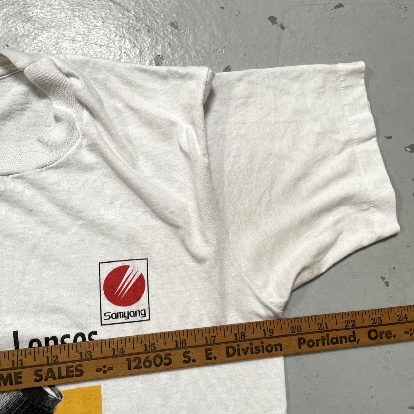 Vintage Vintage Samyang Camera Lens Advertising Photo Promo T-Shirt Made In USA L Unisex White 80s USA Photography Cameraman Film Shirt Size US L / EU 52-54 / 3 - 3 Thumbnail