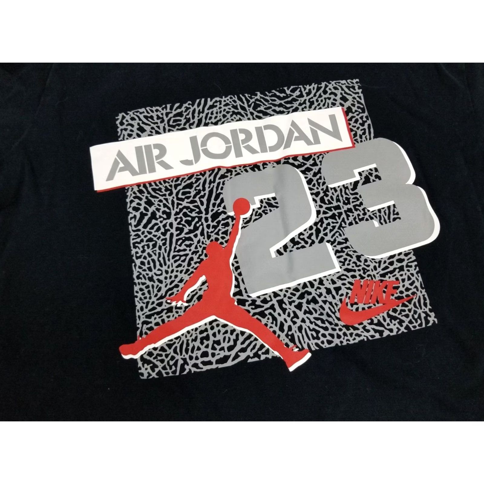 Nike VINTAGE Nike Air Jordan T-Shirt Black XL Large Short Sleeve Round Neck Men Meant for USA Theme Size US L / EU 52-54 / 3 - 2 Thumbnail