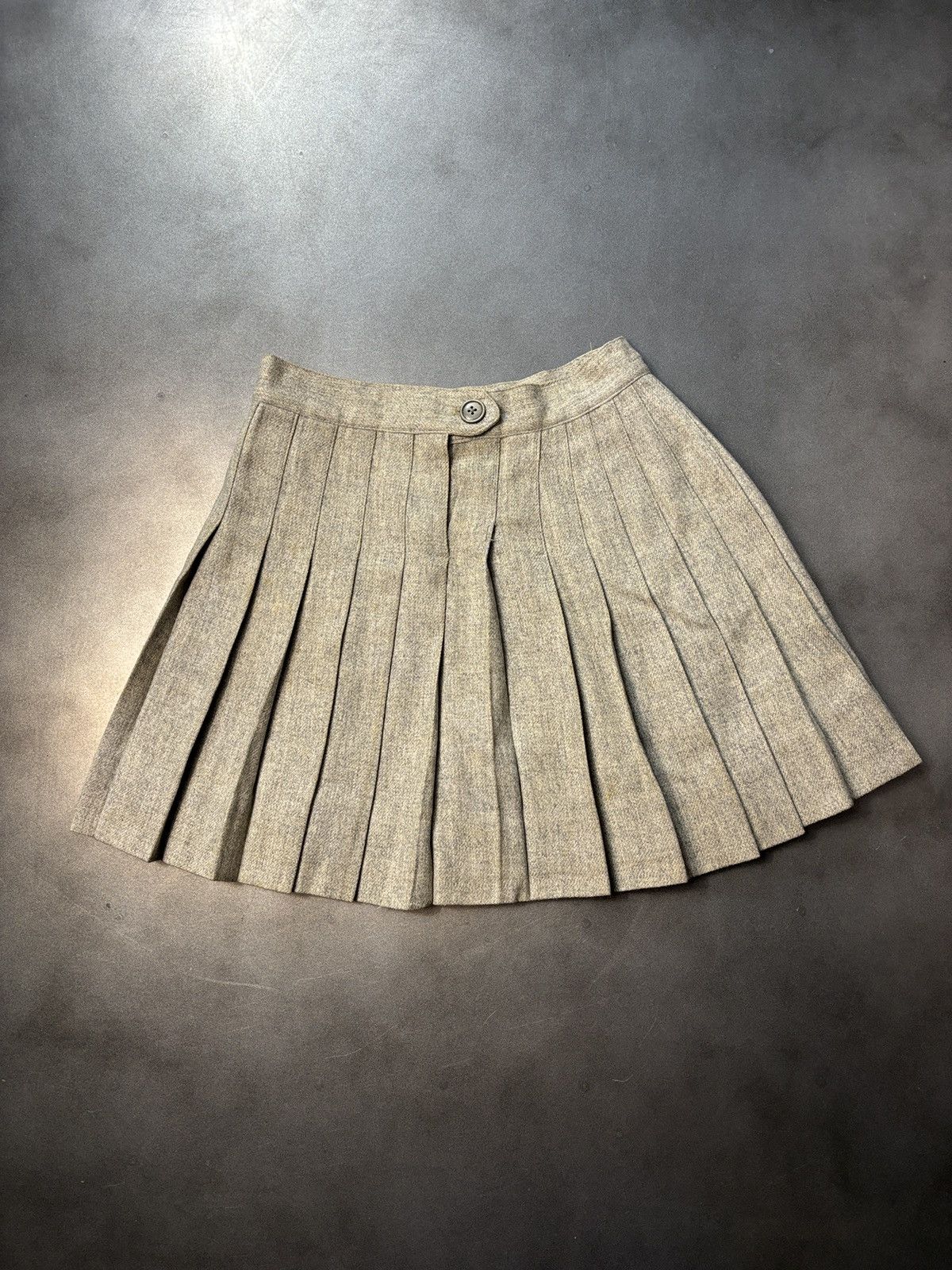 Pringle Of Scotland × Vintage 1960s Vintage Pleated Mini Skirt School Uniform Worsted Wool Size 22" - 1 Thumbnail