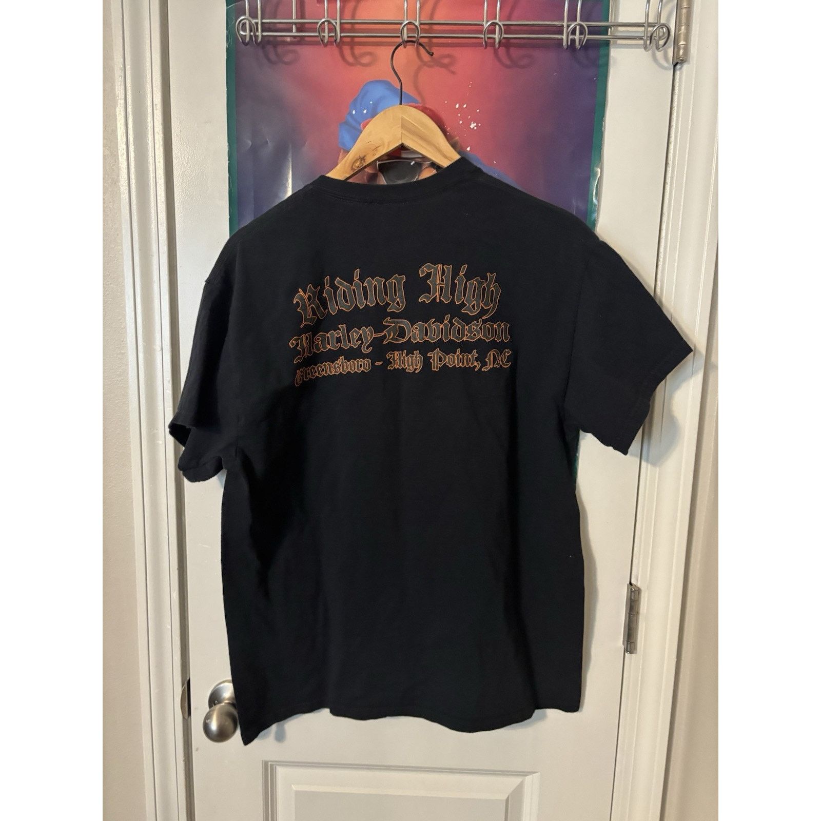 Vintage Black Harley Davidson Large Motorcycle T- Riding Size US XL / EU 56 / 4 - 2 Thumbnail