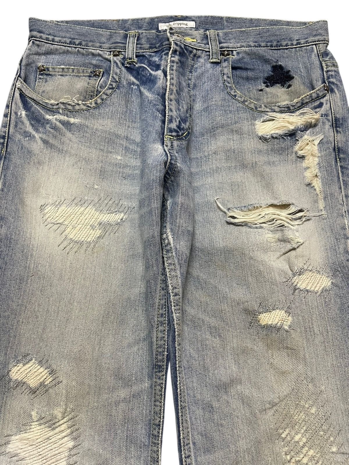 Ego Tripping Vintage Japan Ego Tripping Faded Distressed Flare Jeans Size US 32 / EU 48 - 3 Thumbnail
