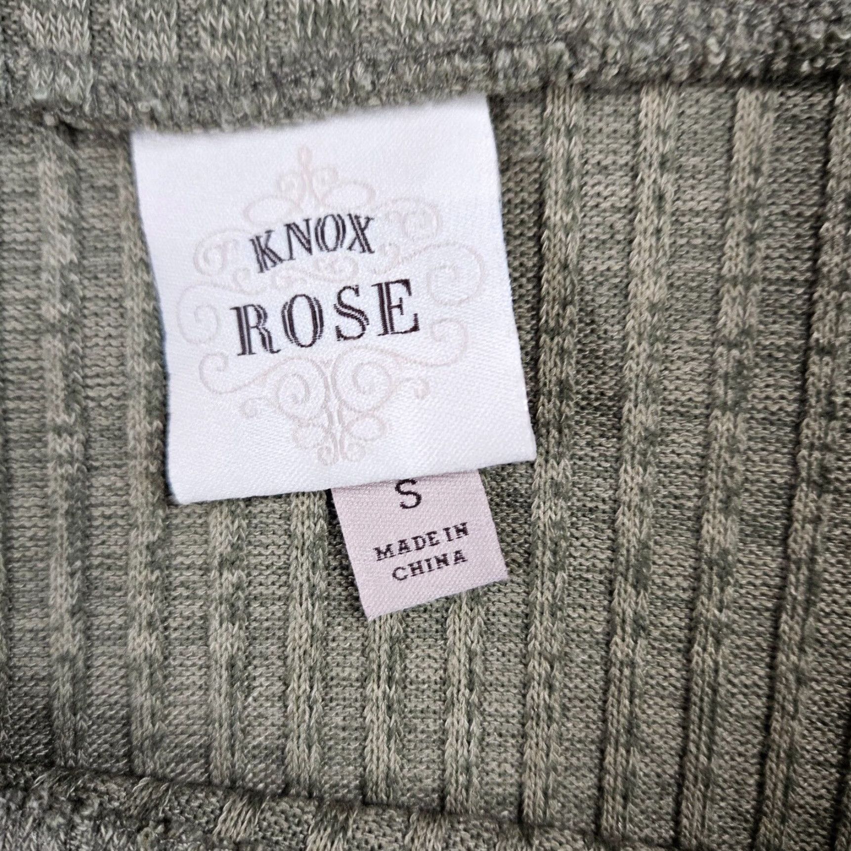 Vintage Knox Rose Womens Ribbed Top Sz Small Green Lace Up Sides Size S / US 4 / IT 40 - 6 Thumbnail