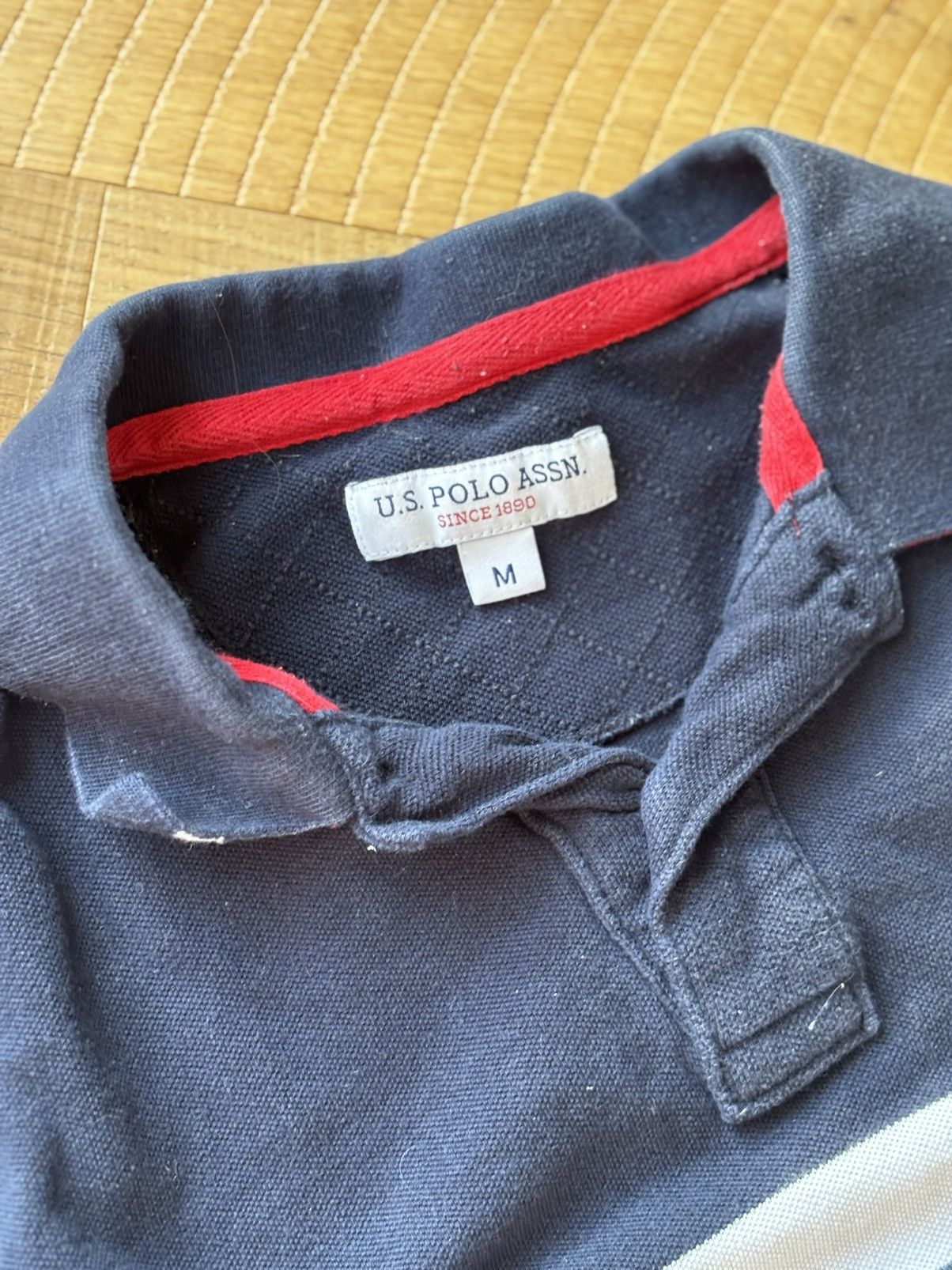 U.S. Polo Assn. × Vintage Navy/Red/White Polo Assn. Club written polo Size US M / EU 48-50 / 2 - 3 Thumbnail