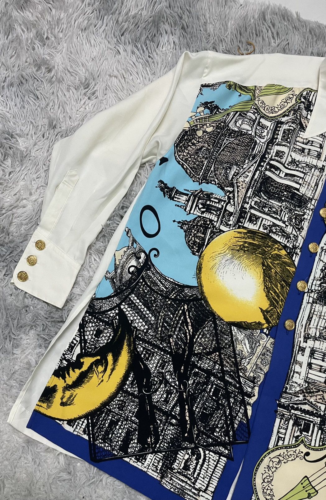 Designer RARE 90s LUNA MATTINO COLORFUL ART BUTTON UP SIZE M L XL Size US L / EU 52-54 / 3 - 4 Thumbnail