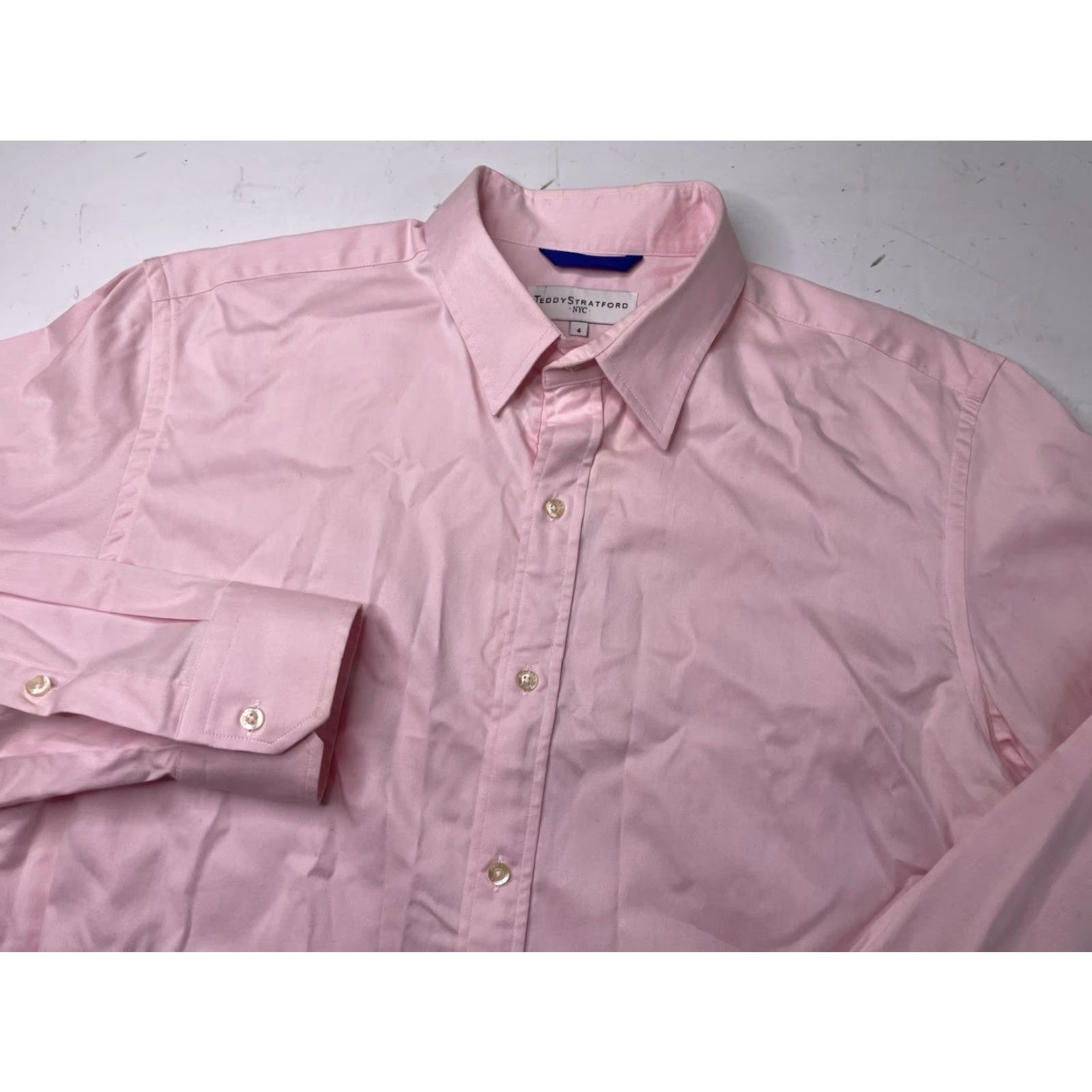 Pinko Teddy Stratford Shirt Mens L Pink Long Sleeve Button Up Zip Casual Twill Cotton Full Zip Pockets Slim Regular Department Men Size US L / EU 52-54 / 3 - 2 Thumbnail