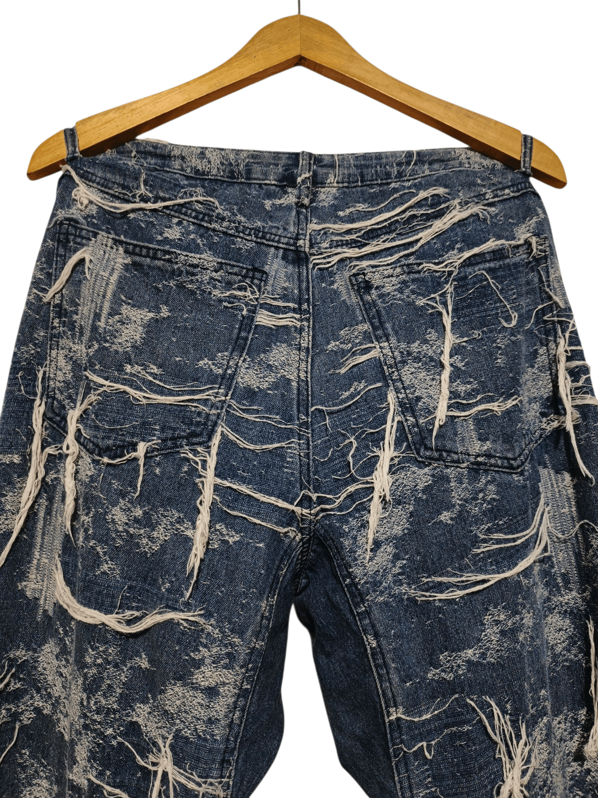 Japanese Brand Ripped DENIM JEANS Size 32" / US 10 / IT 46 - 4 Thumbnail