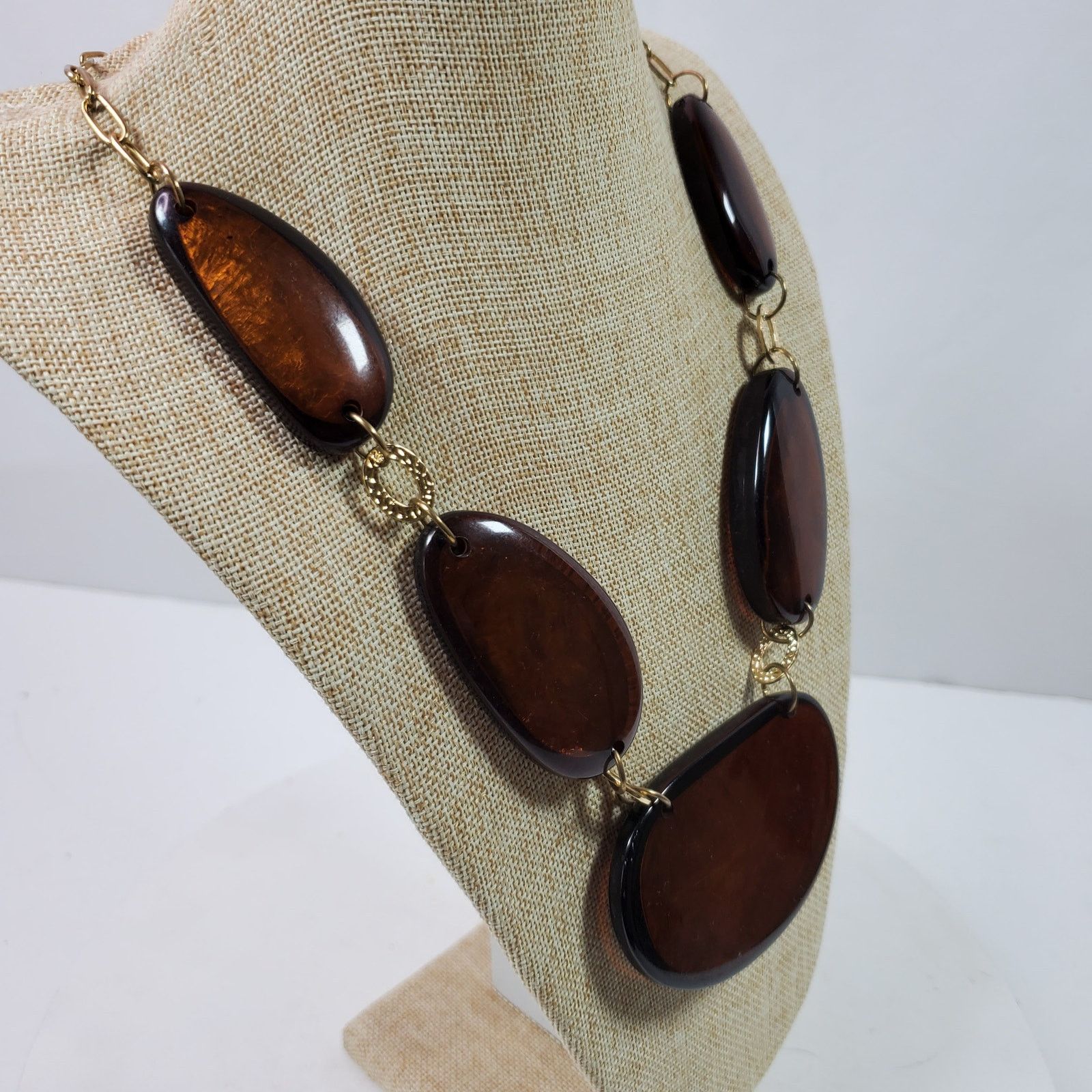 The Unbranded Brand Casual Career Necklace 22 Inch Chunky Brown Gold Tone Chain Size ONE SIZE - 2 Thumbnail
