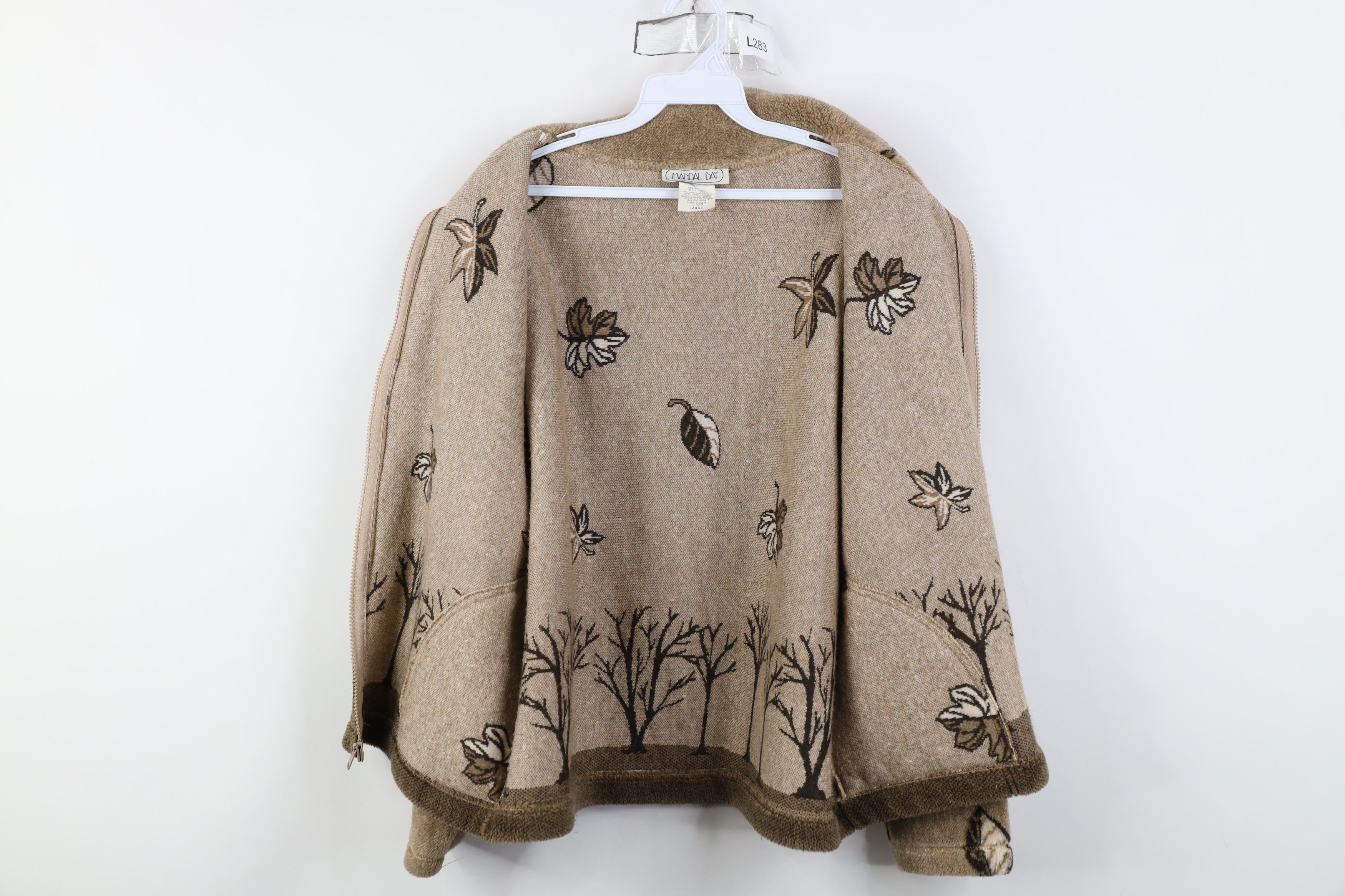 Vintage Vintage 90s Streetwear Tree All Over Print Fleece Jacket USA Size L / US 10 / IT 46 - 9 Thumbnail
